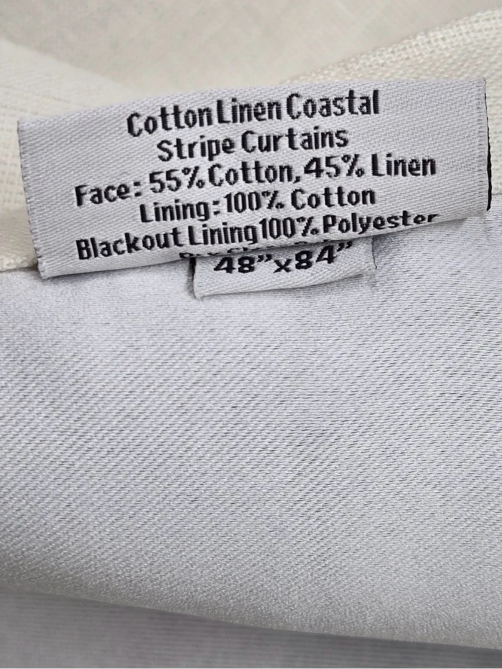 NWOT QUINCE Set 48x84 Coastal Stripe Sage Linen Cotton True Blackout Curtain